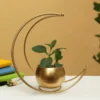 Crescent Moon Shape Golden Flower Pot
