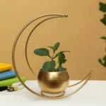 Crescent Moon Shape Golden Flower Pot