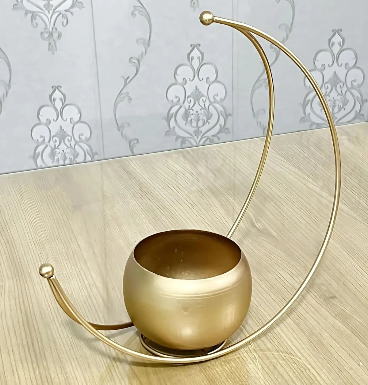 Crescent Moon Shape Golden Flower Pot