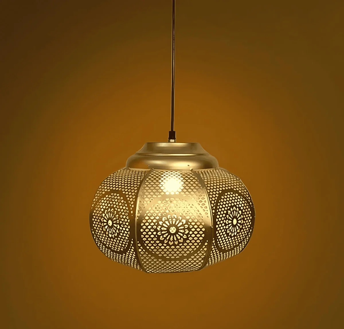 Moroccan Iron Zellige Round Hanging Pendant Ceiling Lamp