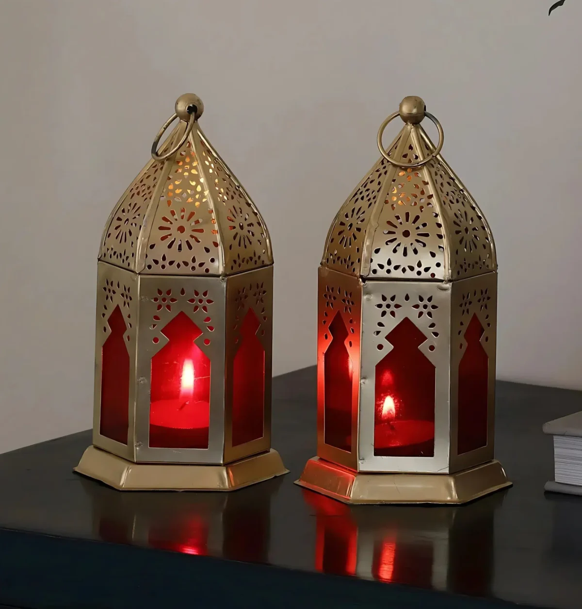 Salsa Glass & Metal Moroccan Hanging & Table Top Lantern