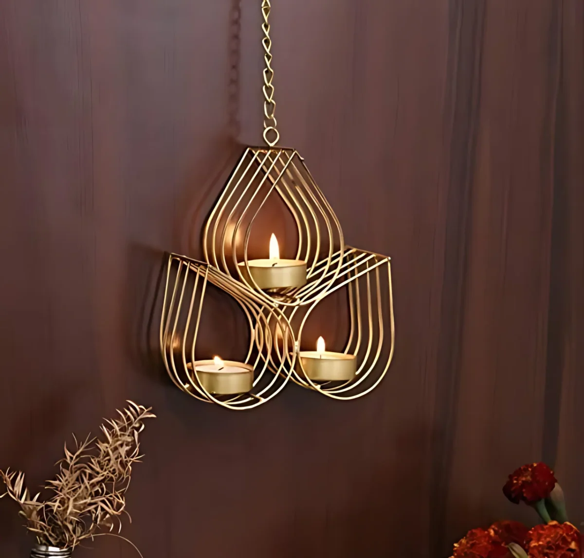 Metal Wall Hanging Sconce – Decorative Wall Art for Home & Christmas Décor