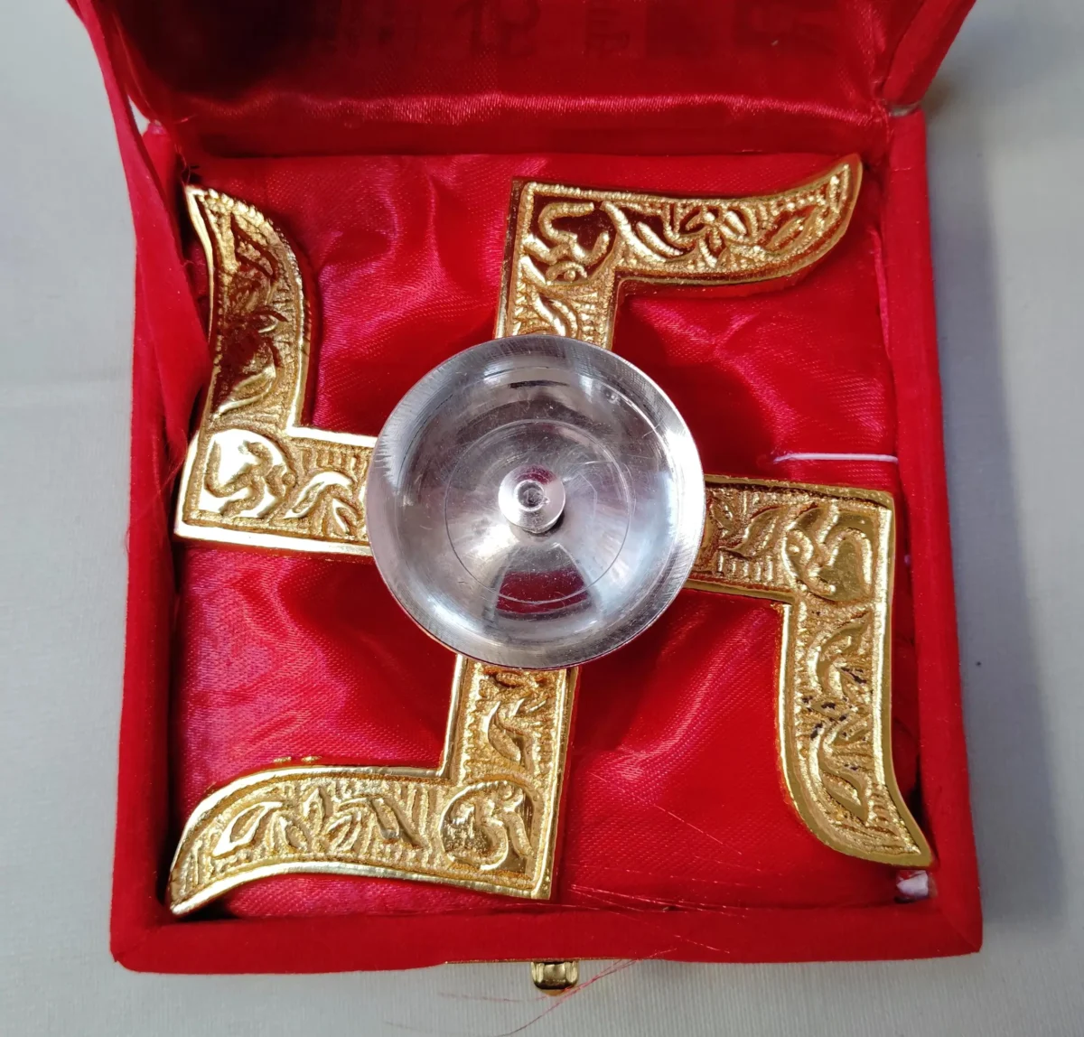Brass Swastik Traditional Akhand Diya for Pooja & Diwali Decoration